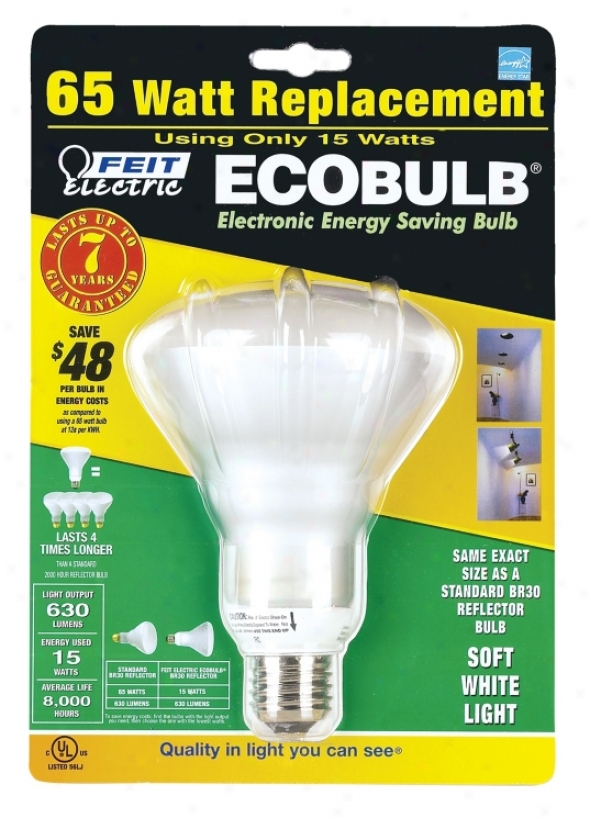 15 Watt Br 30 Energy Saving Cfl Reflector Light Bulb (88186)