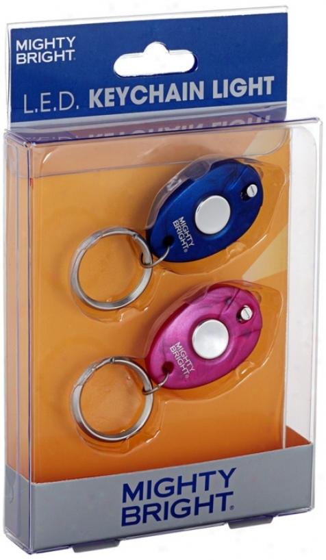 2 Pack Blue And Pink Led Key Chain Light (u3882)