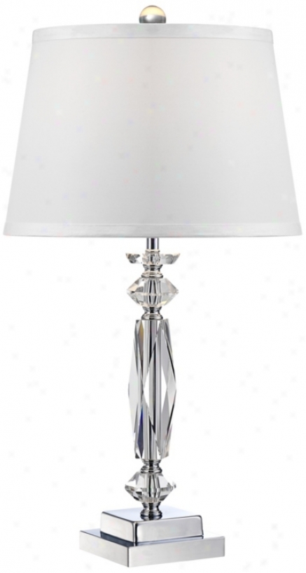 23" High Cut Crystal Column Accent Lamp (u9096)