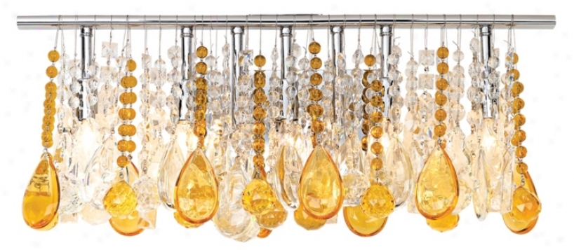 24" Wide Amber And Clear Crystal Five Light Bathroom Fixture (33774-00829-00829)