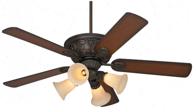 52" Casa Contessa&#8482; Bronze Ceiling Fan With Light Kit (55878-56255-m3631-56451)