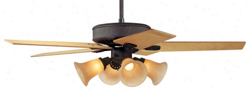 52" Casa Vieja Windstar Ii 4-light Scavo Glass Ceiling Fan (34047-32436-87208-56451)