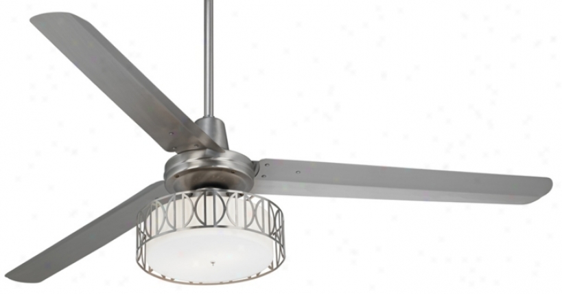 60" Casa Vieja Turbina Art Deco Brushed Steel Ceiling Fan (r4144-u0503)