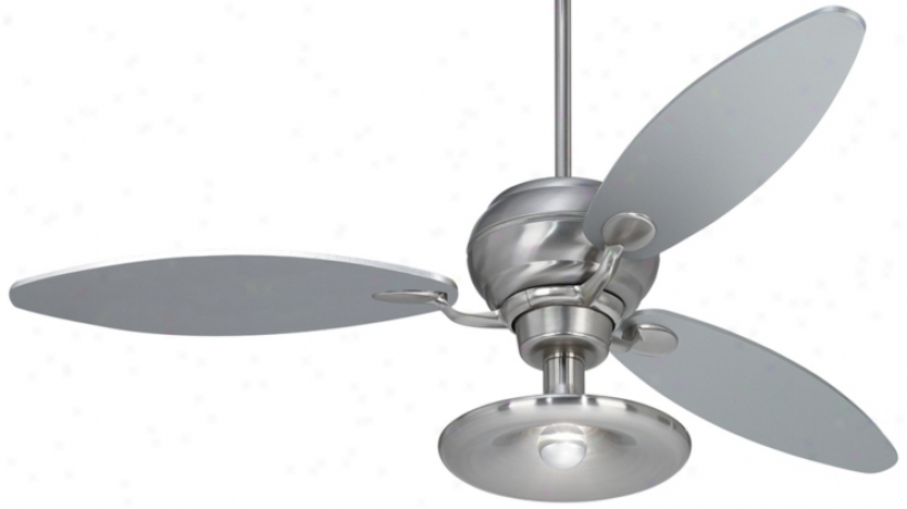 60" Spyder&#84482; Brushed Steel Ceiling Fan With 1 Light Kit (r2181-r2447-r1857)