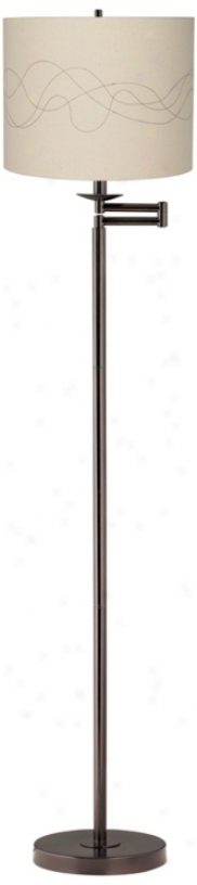 Abstract Stitched Bronze Swing Arm Floor Lamp (41523-k4304)