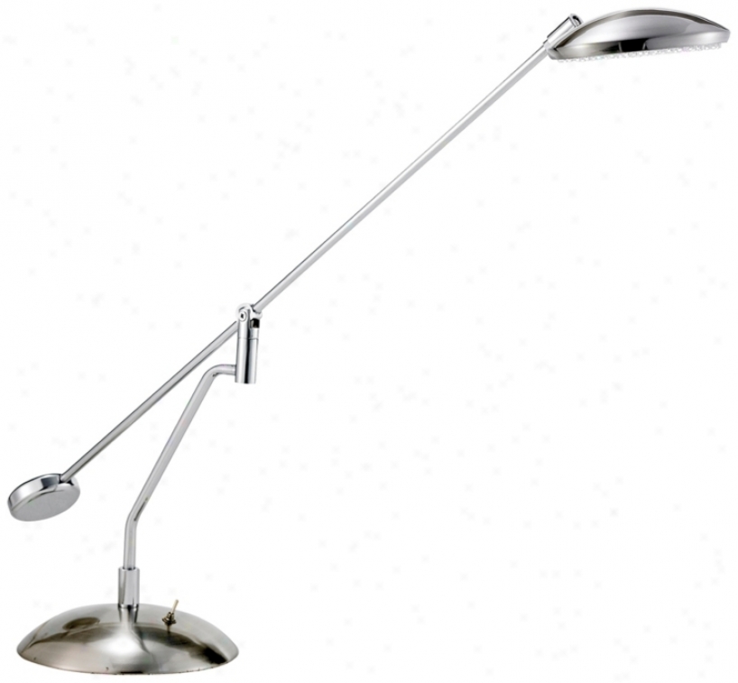 Accord Satin Steel And Chrome Led Desk Lamp (r4535)