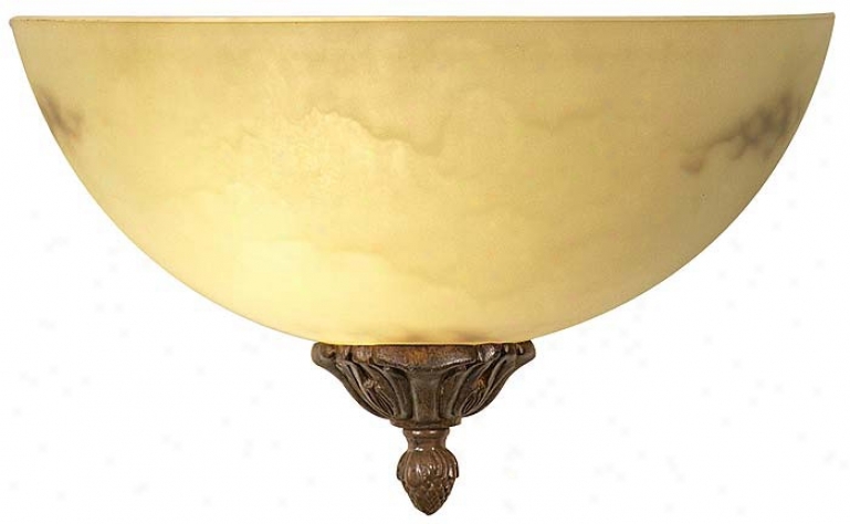 Alabaster Glass Traditional  12" Wide Wall Sconce (70599)