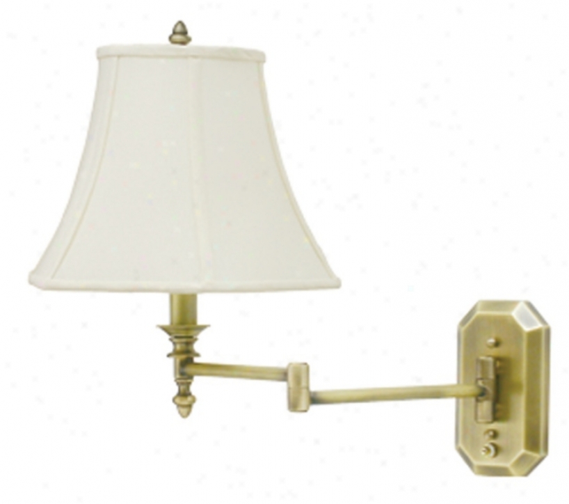 Antique Brass Bell Shade Plug-in Swing Ark Wall Lamp (47319)
