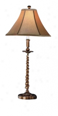 Antique Brass Twist Candlestick Table Lamp (f3182)