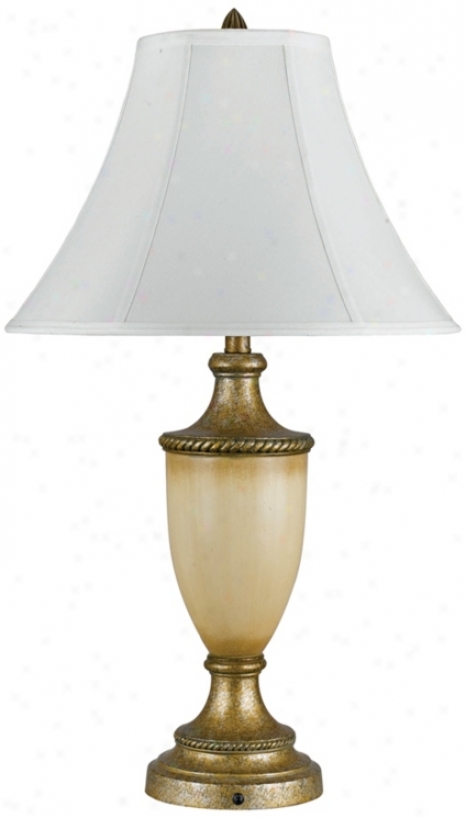 Antique Gold And Ivory Urn Table Lamp (h7246)