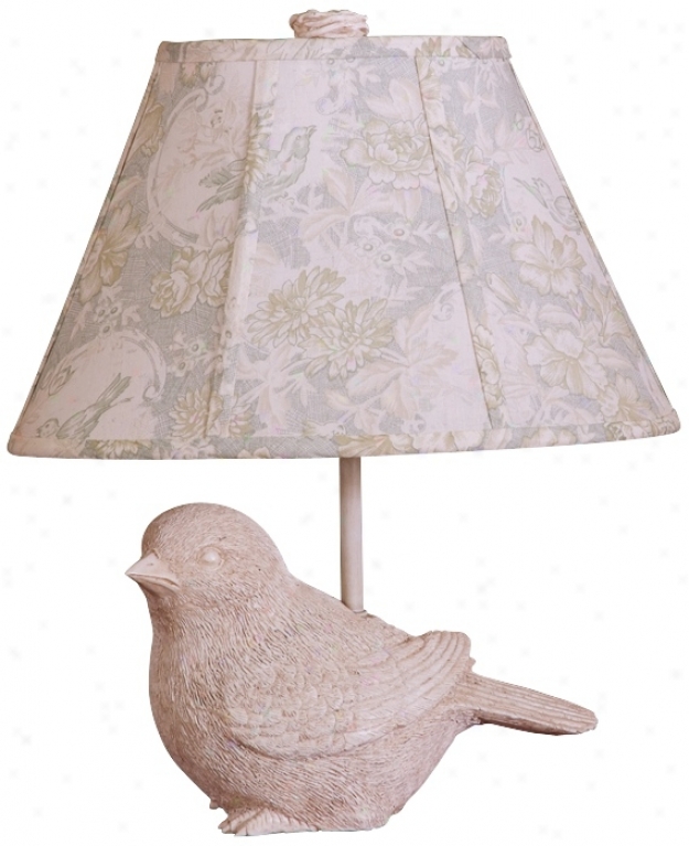 Antique White Garden Song Bird Table Lamp (x6435)