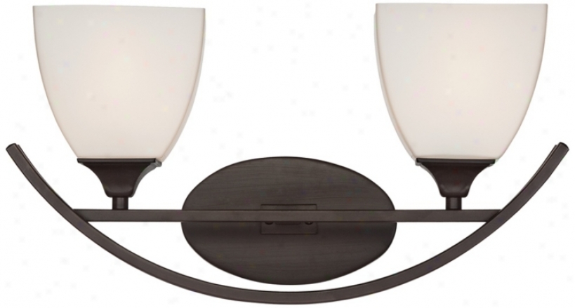 Arch Bronze With White Glass 2--light 18" Wide Bath Light (t9650)