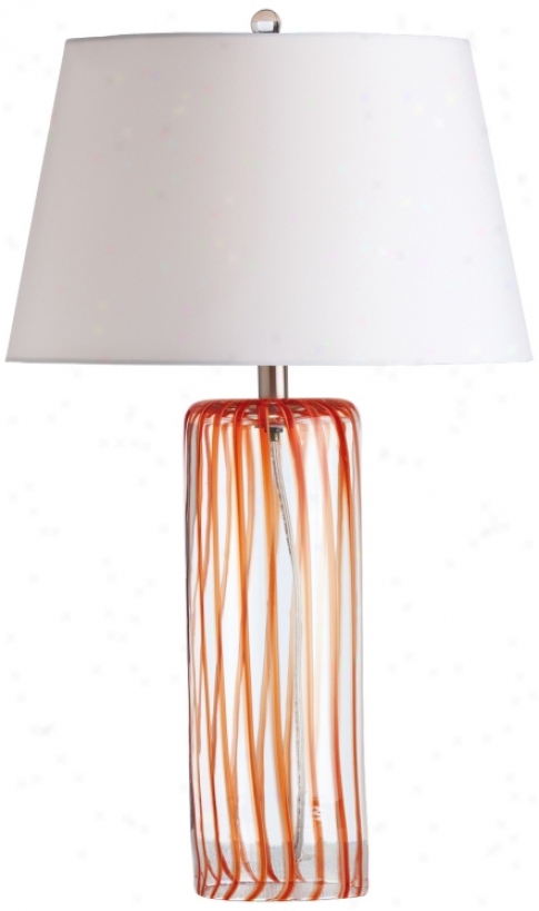 Arteriors Home Talia Lightning-like Orange Wavy Striped Table Lamp (v5076)