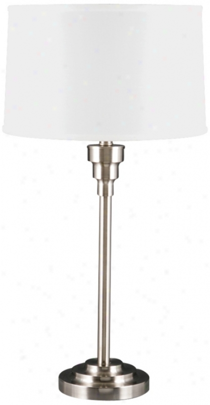 Balboa Satin Nickel With Cream Shade Conyemporary Table Lamp (u9253)