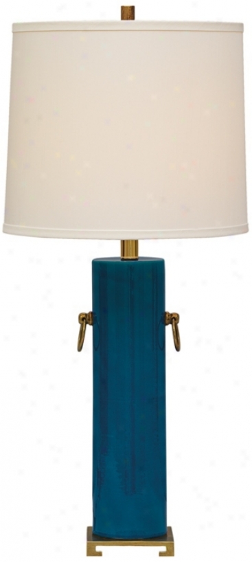 Beverly Turquoise Ceramic Stand  Lamp (x0518)