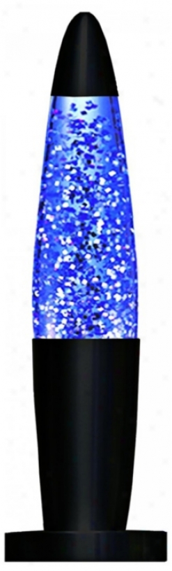 Black Base Blue Glitter Port Lamp (u7647)
