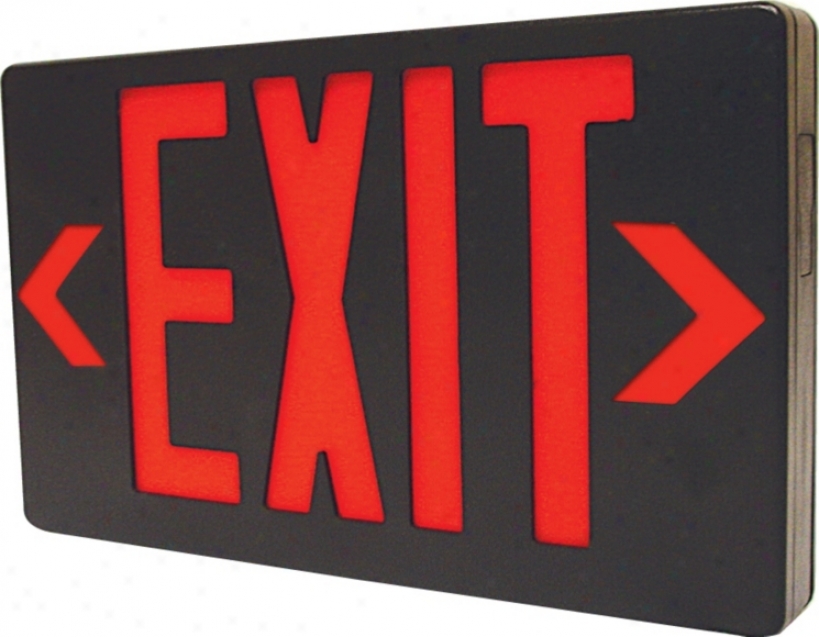 Black Upon Red Led Exit Sign With Battery Backup (45647)
