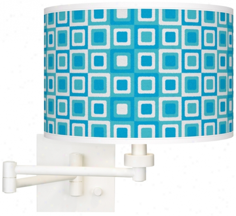 Blue Boxes White Plug-in Swing Arm Wall Light (h6458-u1738)