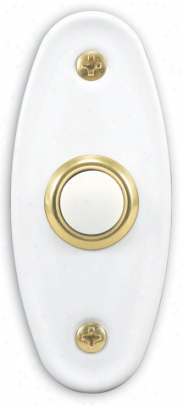Bright White Porcelain Lighted Doornell Button (k6269)
