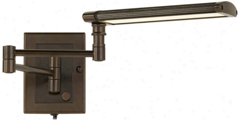 Bronze Banker Diction Led Plug-in Swing Arm Wall Lamp (r0265)