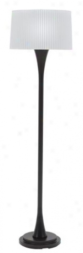 Bronze Hourglass White Knife Pleated Shade Floor Lamp (13491)