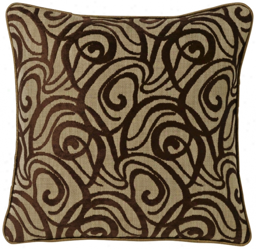 Brown Babylon Swirl 18" Square Pillow (g2819)