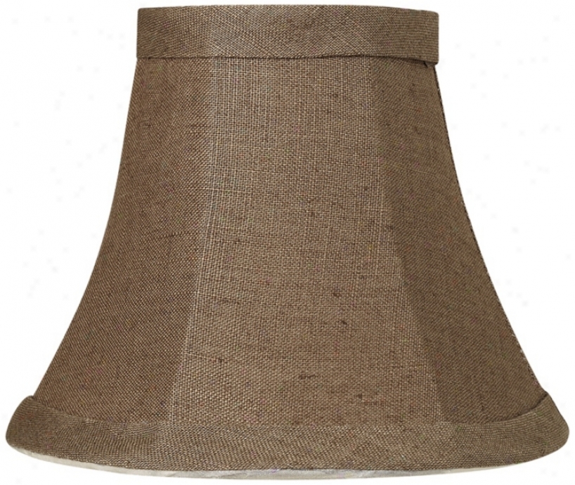 Brown Flax Linen Bell Shade 3x6x5 (clip-on) (v5488)