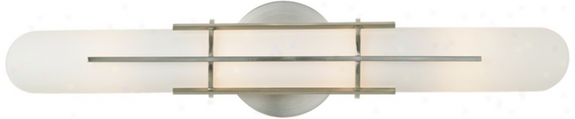 Brushed Nickel With Etched White Glass Wall Light (94852)