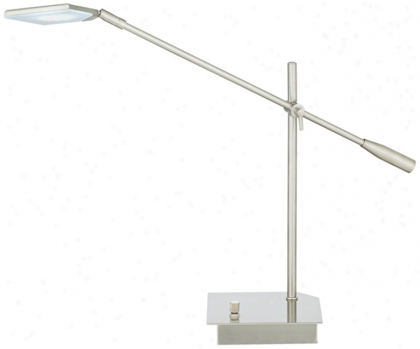 Brushed Steel Flat Head Led Balance Arm Desk Lamp (r7398)