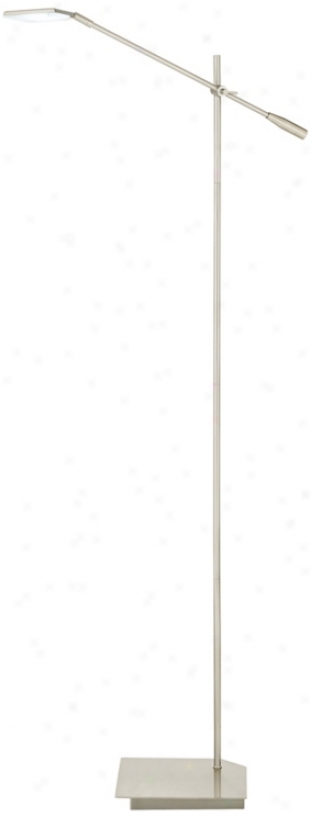 Brushed Steel Flat Head Led Balance Arm Floor Lamp (r7401)