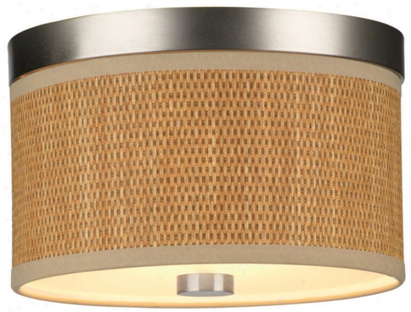 Cassandra Natural And Nickel 10 1/4&qout; Wide Ceiling Light (j9314)