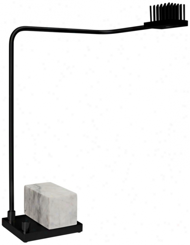 Cerno Onus Black Aluminum And Marble Led Desk Lamp (x6759)