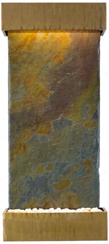 Classic Quarry 58" Raja Slate Copper Patina Wall Fountain (x9100)