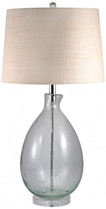 Clear Seeded Glass Table Lamp (v2531)