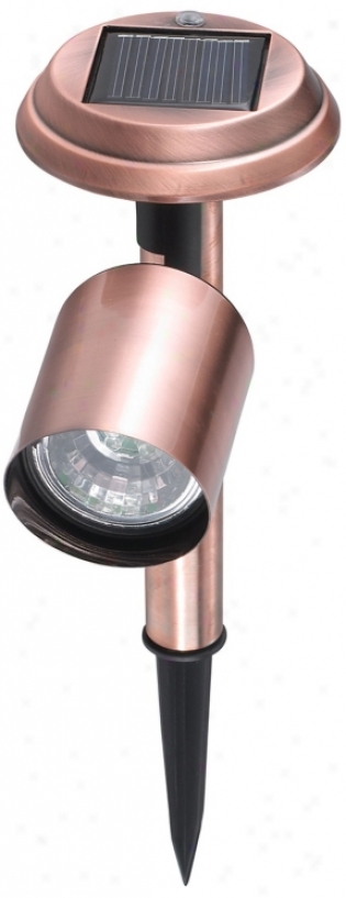 Copper Solar Led 13" High Landscape Path-light (k6461)