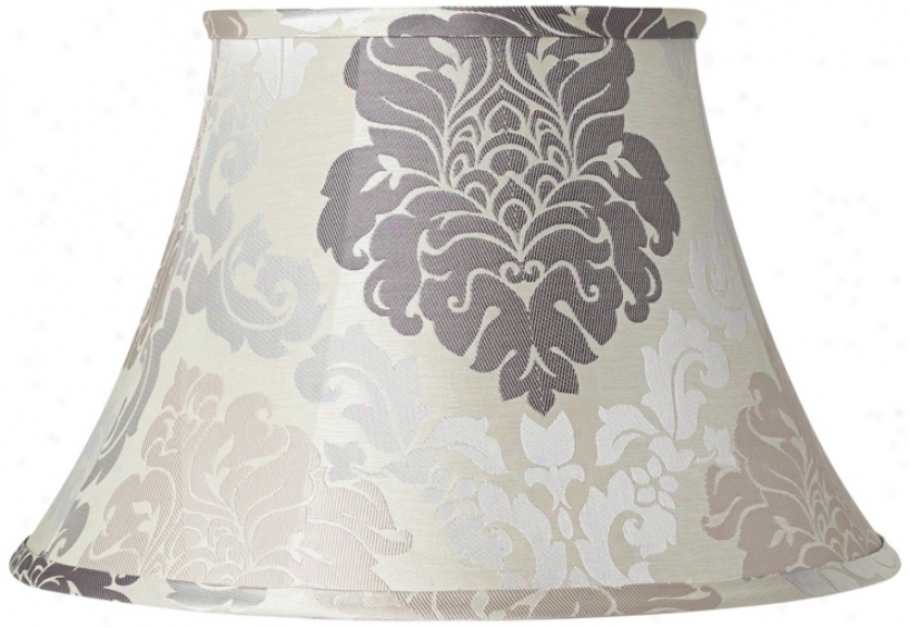 Cream And Hoary Floral Lamp Shade 10x18x12 (spider) (v3790)