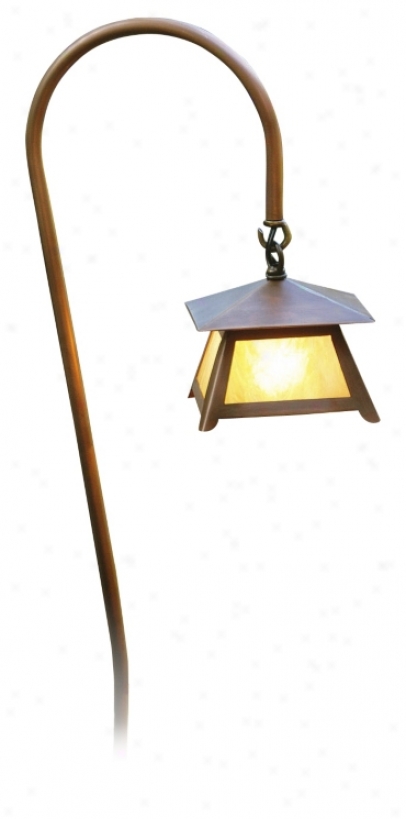 Crook Arm Copper Lantern 27 3/4" High Path Light (m1095)