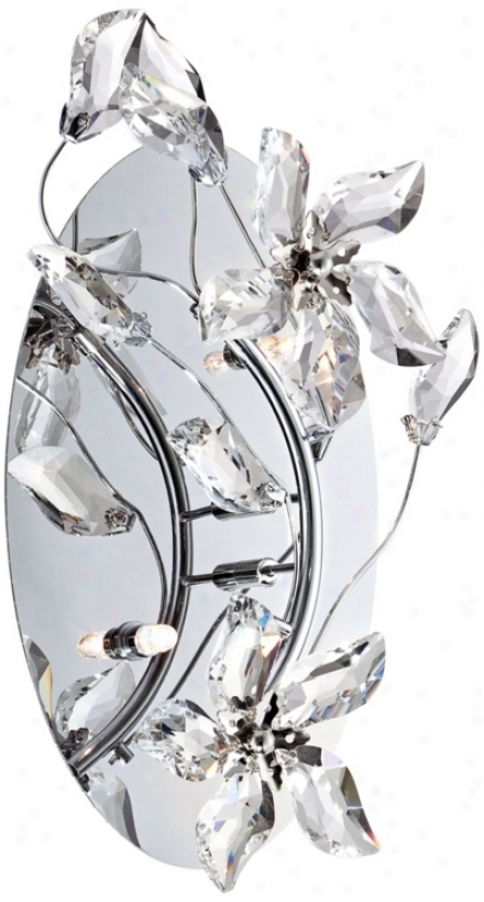 Crystal Best part 2-light 9" Wide Polished Chrome Wall Sconce (w7952)