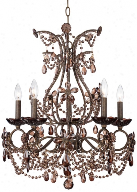 Crystal Parlor 22" Wide Amber Glass Chandelier (w8418)