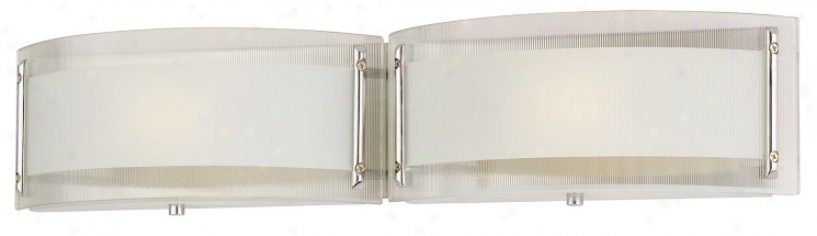 Curved Glaass 24" Wide Two Light Bathroom Fixture (67060)