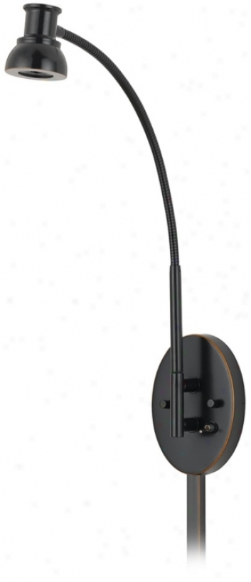 Dark Bronze Admustable Led Plug-in Swing Arm Wall Lamp (n7506)