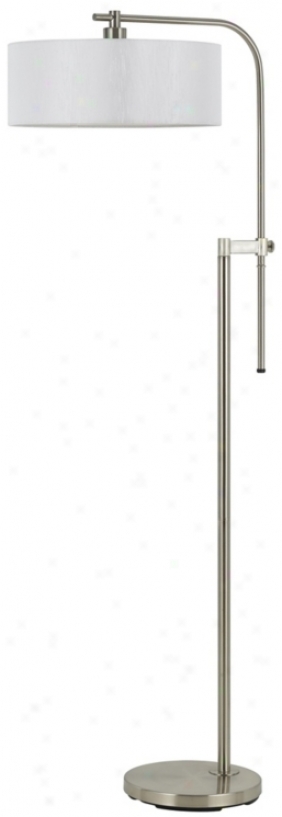 Delora Brushed Steel Adjustable Height Floor Lamp (t8660)