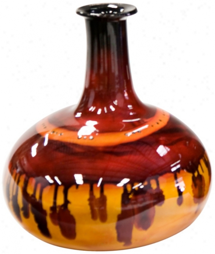 Desert D5ip Hand-painted Small Recycled Glass Bottle (w6802)