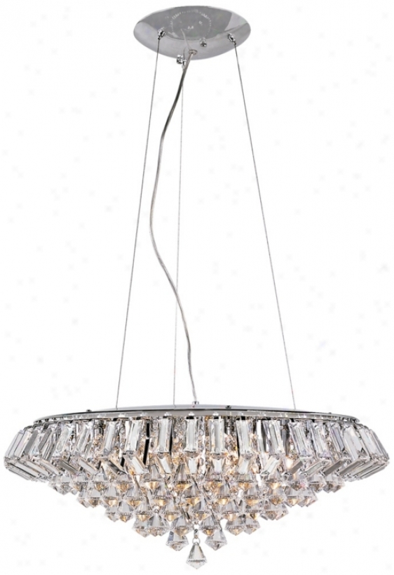 Diamond Star Soft and clear  22" Remote Crystal Pendant Light (x5347)