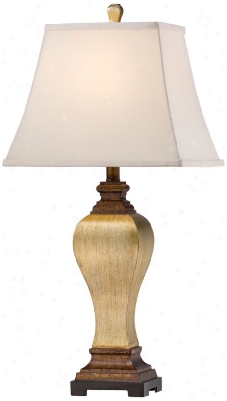 Edgar Silver Leaf And Brown Transitional Table Lamp (v9478)