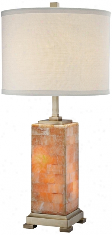 Elljot Marble With Off-white Shade Darkness Light Table Lamp (u8339)