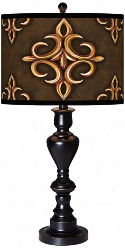 Estate Mocha Giclee Glow Black Bronze Table Lamp (x0022-x2760)