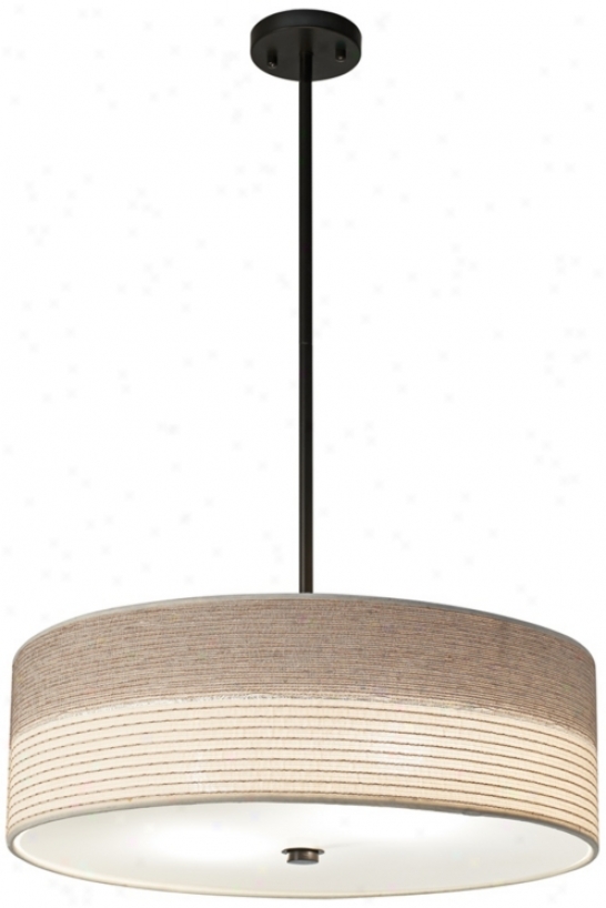 Fabric Shade With Bronze 20" Wide Pendant Light (v8282)