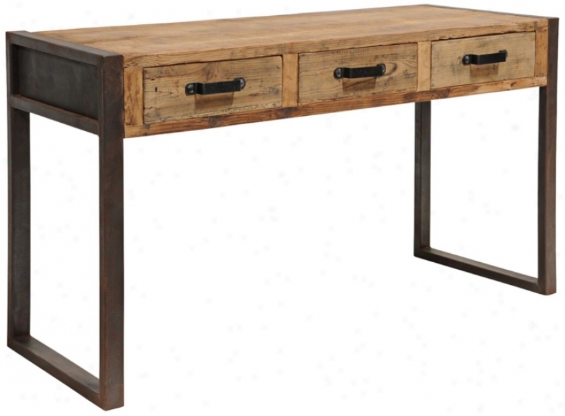 Franklin Collection Reclaimed Pine Wood Console Tabble (w9492)