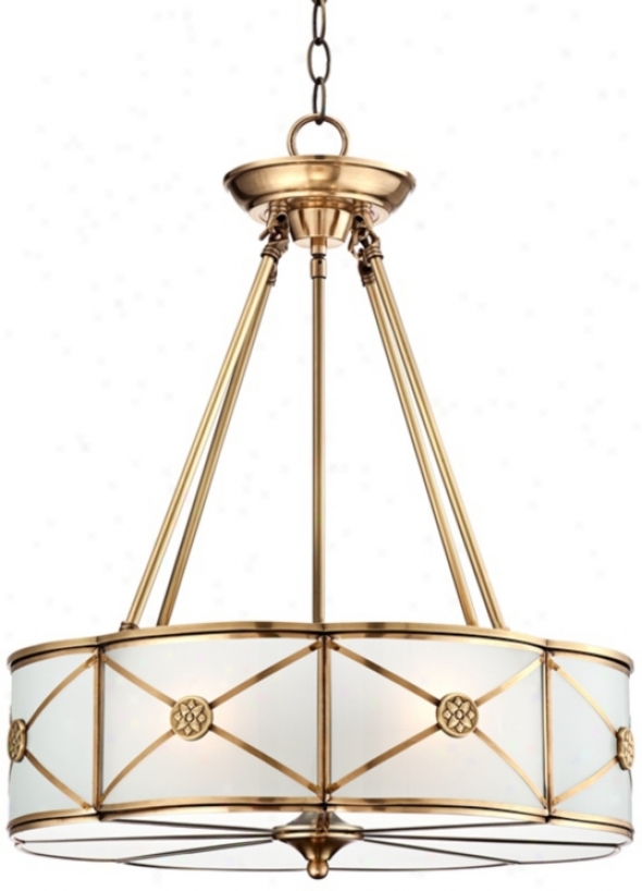 Frosted Glass 19" Wide Brass Pendant Light (w3309)